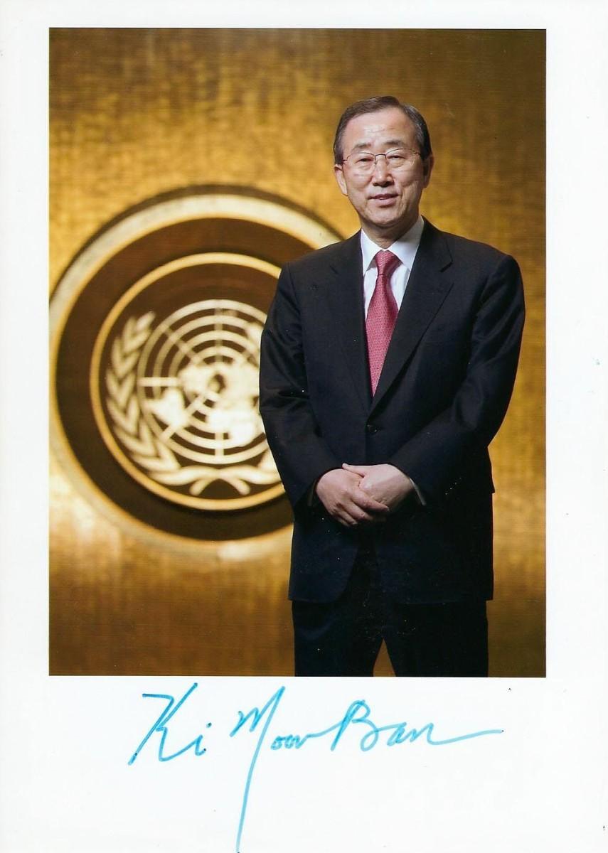 Ban Ki-moon signed photo | EstateSales.org