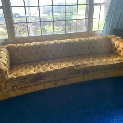Groovy Retro Mustard Color Sofa MCM Couch