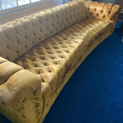 Groovy Retro Mustard Color Sofa MCM Couch