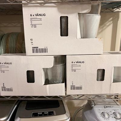 3 New Boxes Ikea VANLIG Glassware Stackable - 18 Total