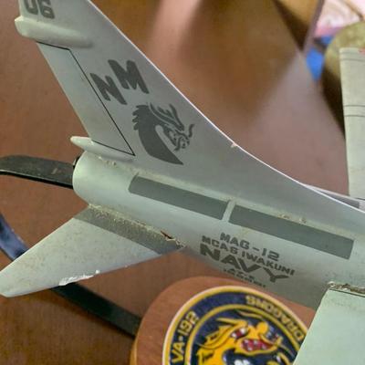 Wood Navy Desktop Fighter Jet Model