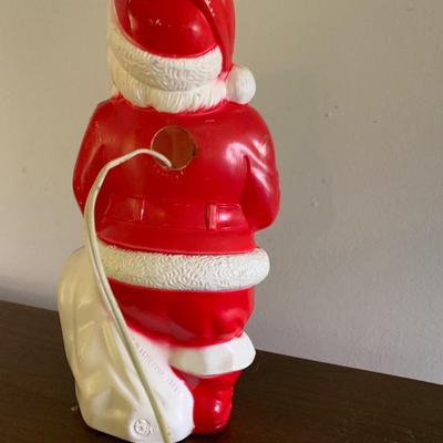 Vintage Plastic Blowmold Santa and Halloween Pumpkin