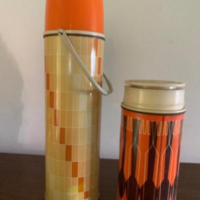 Tall & Short Vintage Thermos Set