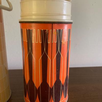 Tall & Short Vintage Thermos Set