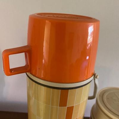 Tall & Short Vintage Thermos Set