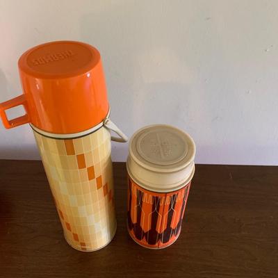 Tall & Short Vintage Thermos Set