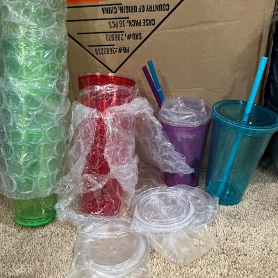 Large Lot - 4 New Boxes Tumblers, Travel Mugs, Tops, Straws