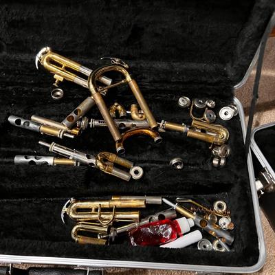 3 Trumpet Cases and Trumpet Parts