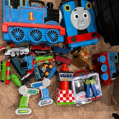 Large Thomas The Train Lot -3 Boxes Trains, Accessories, Carry Cases, etc.