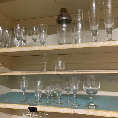 Vintage Etched & Clear Glass Lot