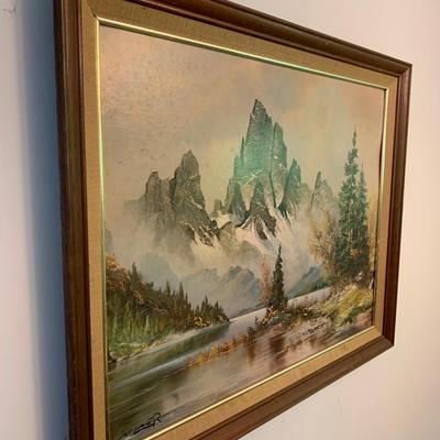 Large Signed Landscape Oil On Board A. Wilmer