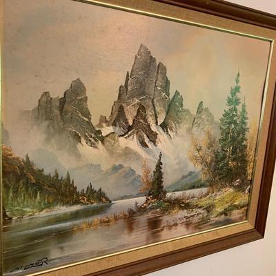 Large Signed Landscape Oil On Board A. Wilmer