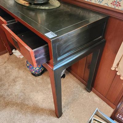 Black Red Side Table Server with 3 Drawers 50x18x33
