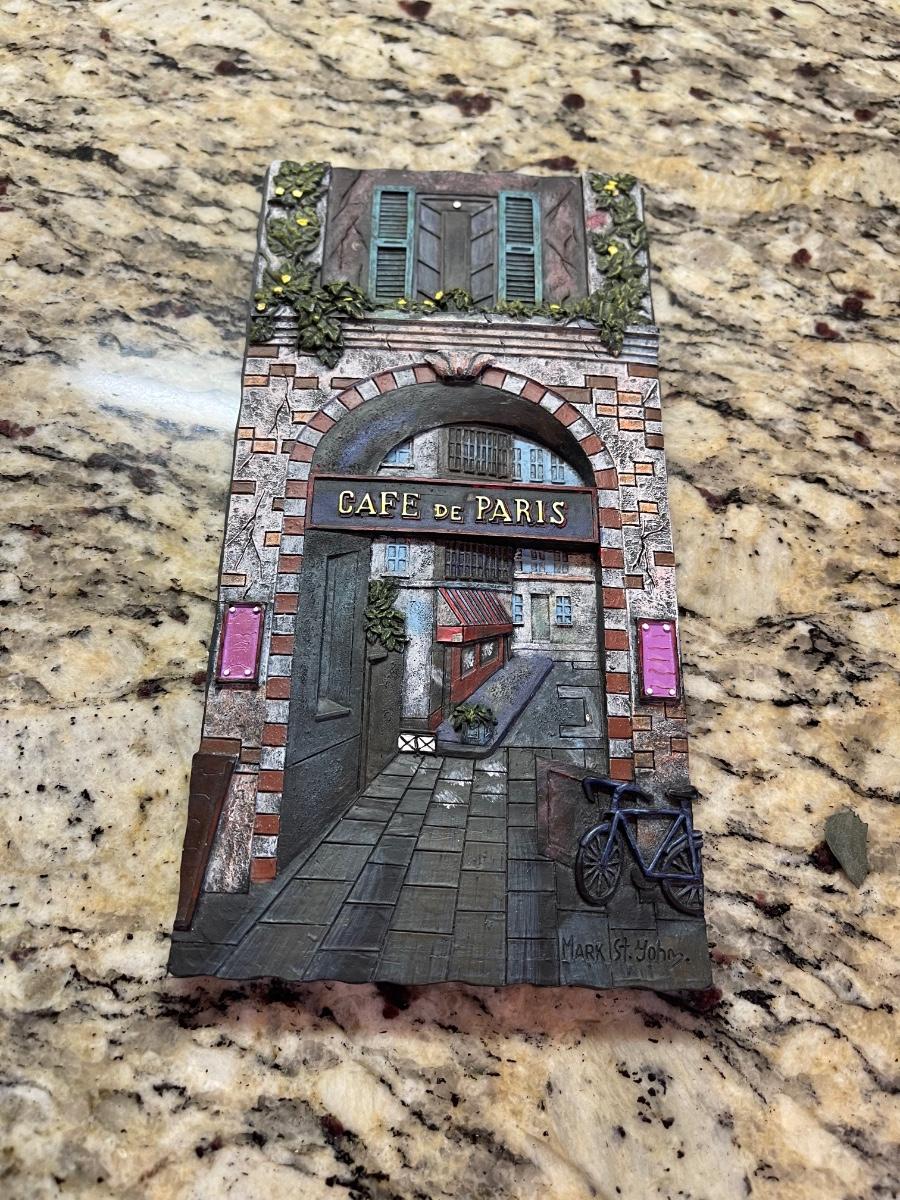 Cafe de Paris wall art. 8” x 4”