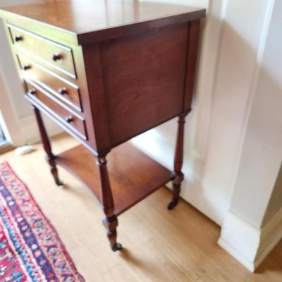 3 Drawer Solid wood  Side table on casters 16x12x24