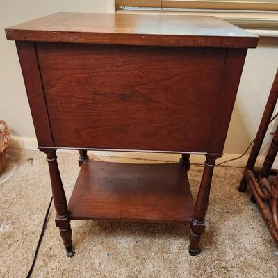 3 Drawer Solid wood  Side table on casters 16x12x24