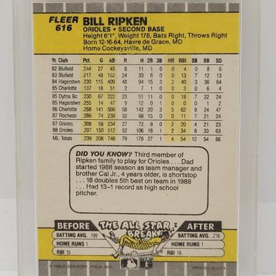 LOT 57: Billy Ripken 1989 Fleer Card - Error card 