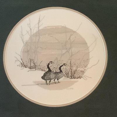 Lot 635 Framed P. Buckley Mos Choice Vintage Counted Cross Stitch