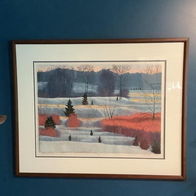 Lot 636 Framed & Numbered Gordon Mortensen Print â€œ Late Winter â€œ 1986