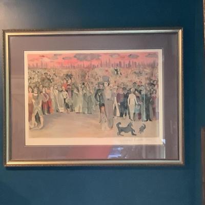 Lot 637  Pencil Signed/Framed/Numbered Lithograph by Marcel Marceau â€œ Bip at Central Park â€œ