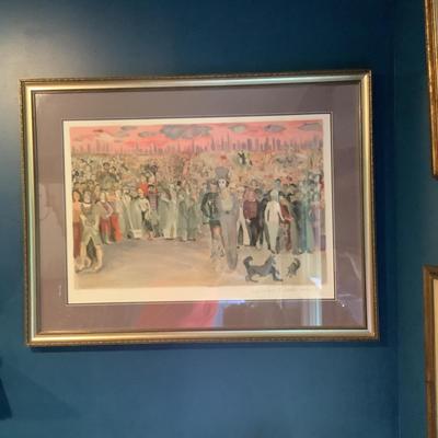 Lot 637  Pencil Signed/Framed/Numbered Lithograph by Marcel Marceau â€œ Bip at Central Park â€œ
