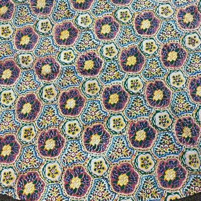Vintage Anokhi Cotton Round Tablecloth Floral Mandala Pattern 69