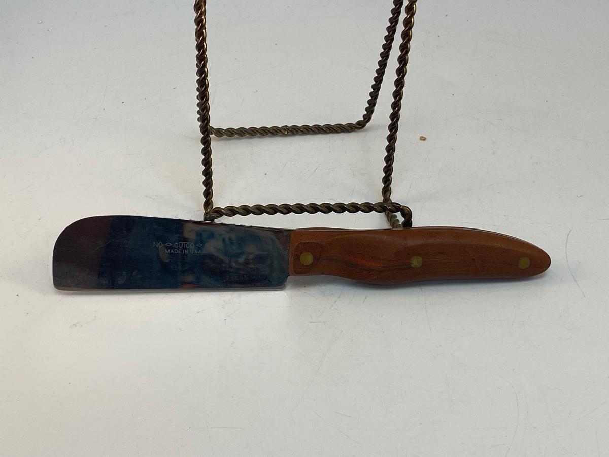 Vintage Cutco 68 Small 8" Cheese Spreader Knife Brown Handle