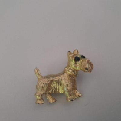 Three Dog pins Schnauzers and poodle with faux pearl curls