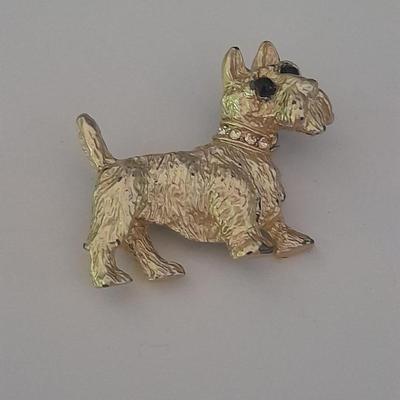Three Dog pins Schnauzers and poodle with faux pearl curls