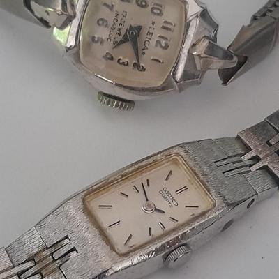 Two Women's wrist watches Seiko Quartz, and Leica with 17 jewels