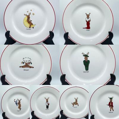 Santa's Reindeer Plates ~ Set of 18 ~ (2 of Each)