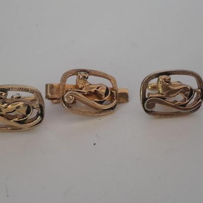 Tie clips with matching cuff links
