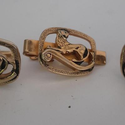Tie clips with matching cuff links