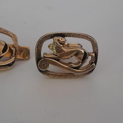 Tie clips with matching cuff links