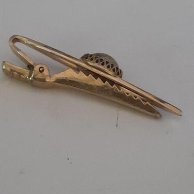 Tour Fossil'd Marked Cuff links, two tie clips, one marked Swank and shell charms.