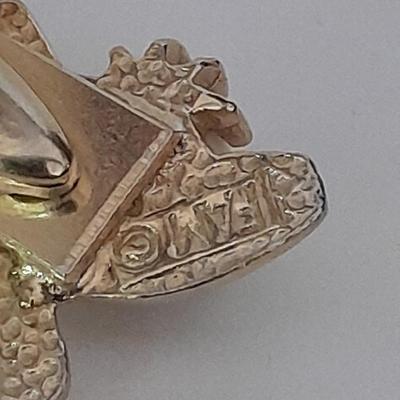 Men's mother of pearl ring, bowling award swank marked tie clips, and cuff links