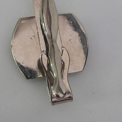 Cuff links and tie clips black and white / silver