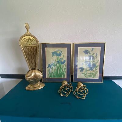 Blue and Brass Vintage Lot