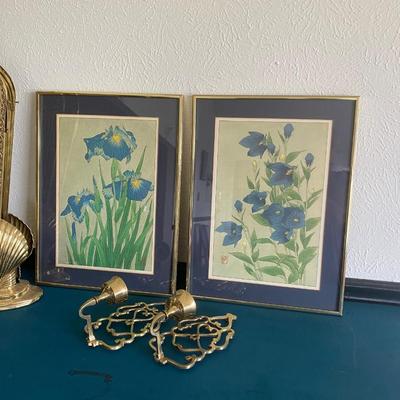 Blue and Brass Vintage Lot