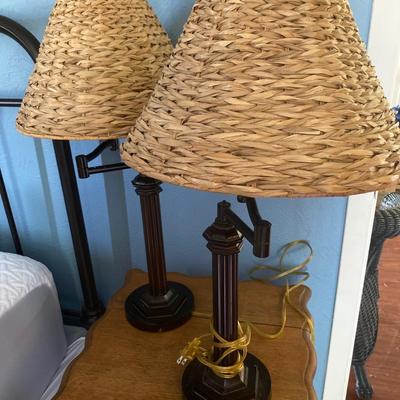 2 Lamps and Vintage Table Lot