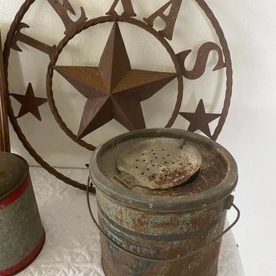 Texas - Vintage Bait Buckets - Gas Can