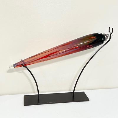 FUSHION Z ~ Handblown Art Glass With Metal Stand