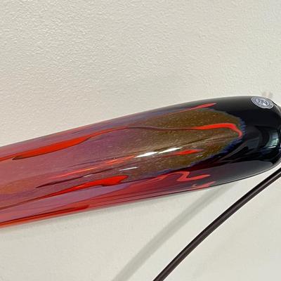 FUSHION Z ~ Handblown Art Glass With Metal Stand