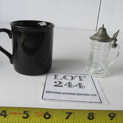 Small West German Glass Stein and Over The HIll Mug