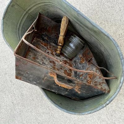 antique Boiler Galvanized Tub + misc.