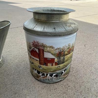 Decor Milk Cans & Galvanized Coal Hod