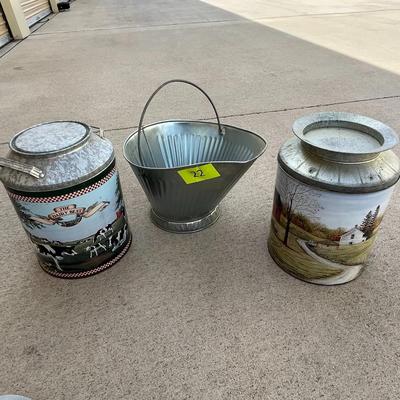 Decor Milk Cans & Galvanized Coal Hod