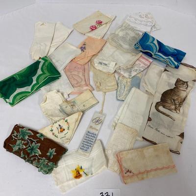 Vintage Linen Handkerchief Lot