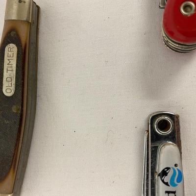 Vintage pocket knife, pewter lot