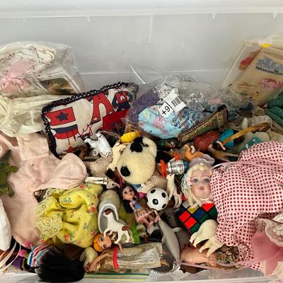 Tub of Doll Accessories and Toys